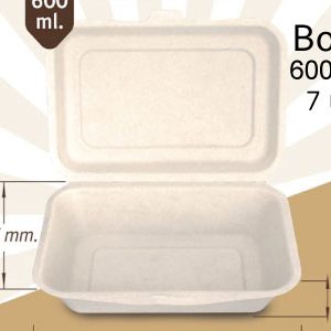 กล่องใส่อาหาร ชานอ้อย 600 มล. 7นิ้ว b001 gracz simple